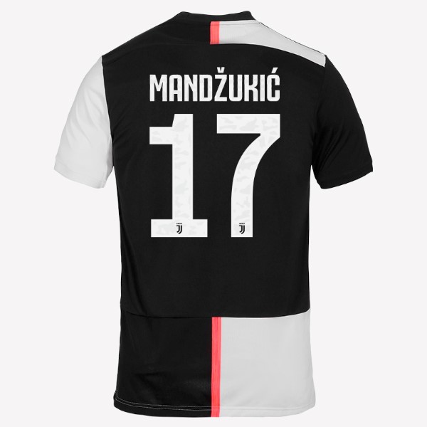 Camiseta Juventus NO.17 Mandzukic Primera equipo 2019-20 Blanco Negro